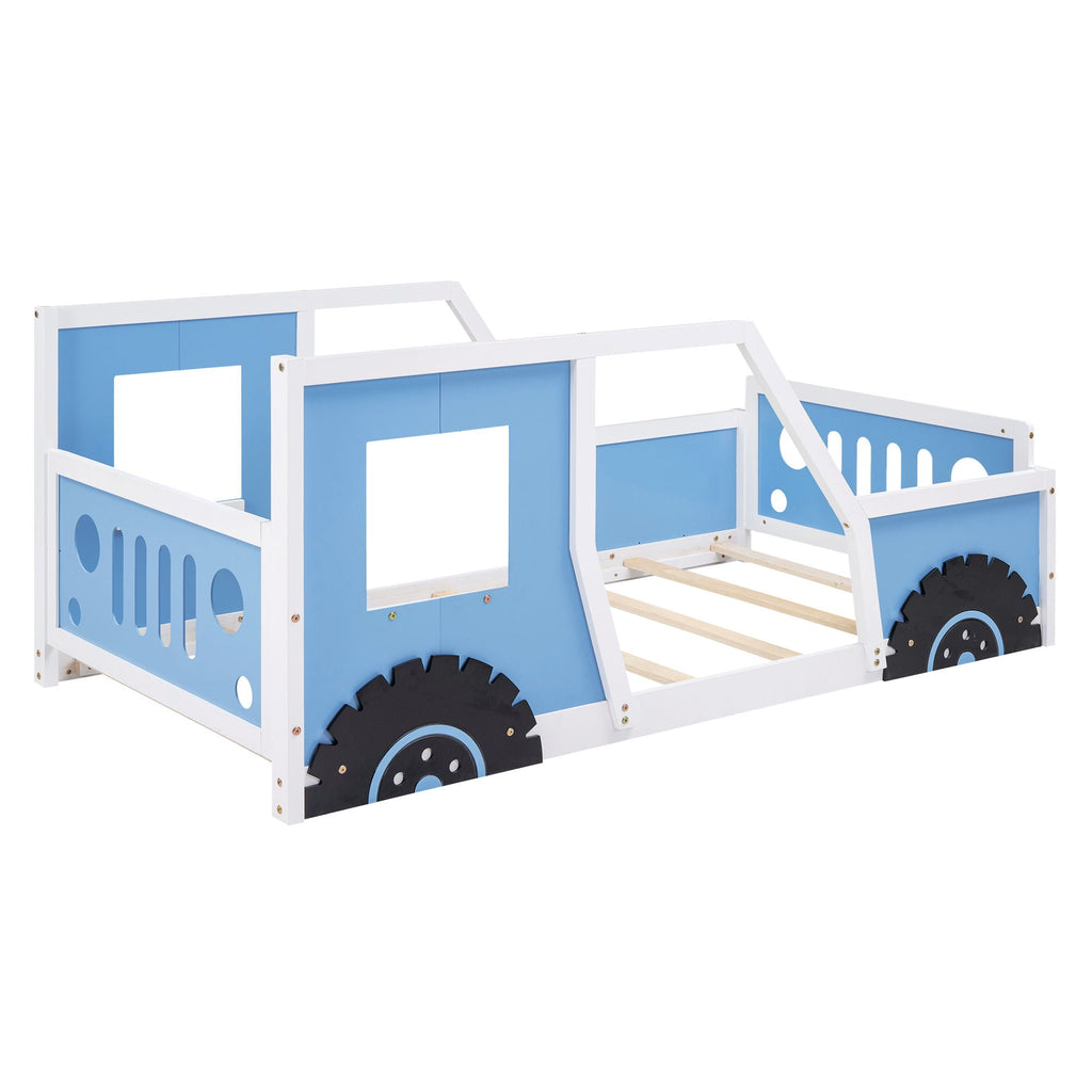 Classic Car Shaped Platform Bed with Wheels - Twin or Full Size