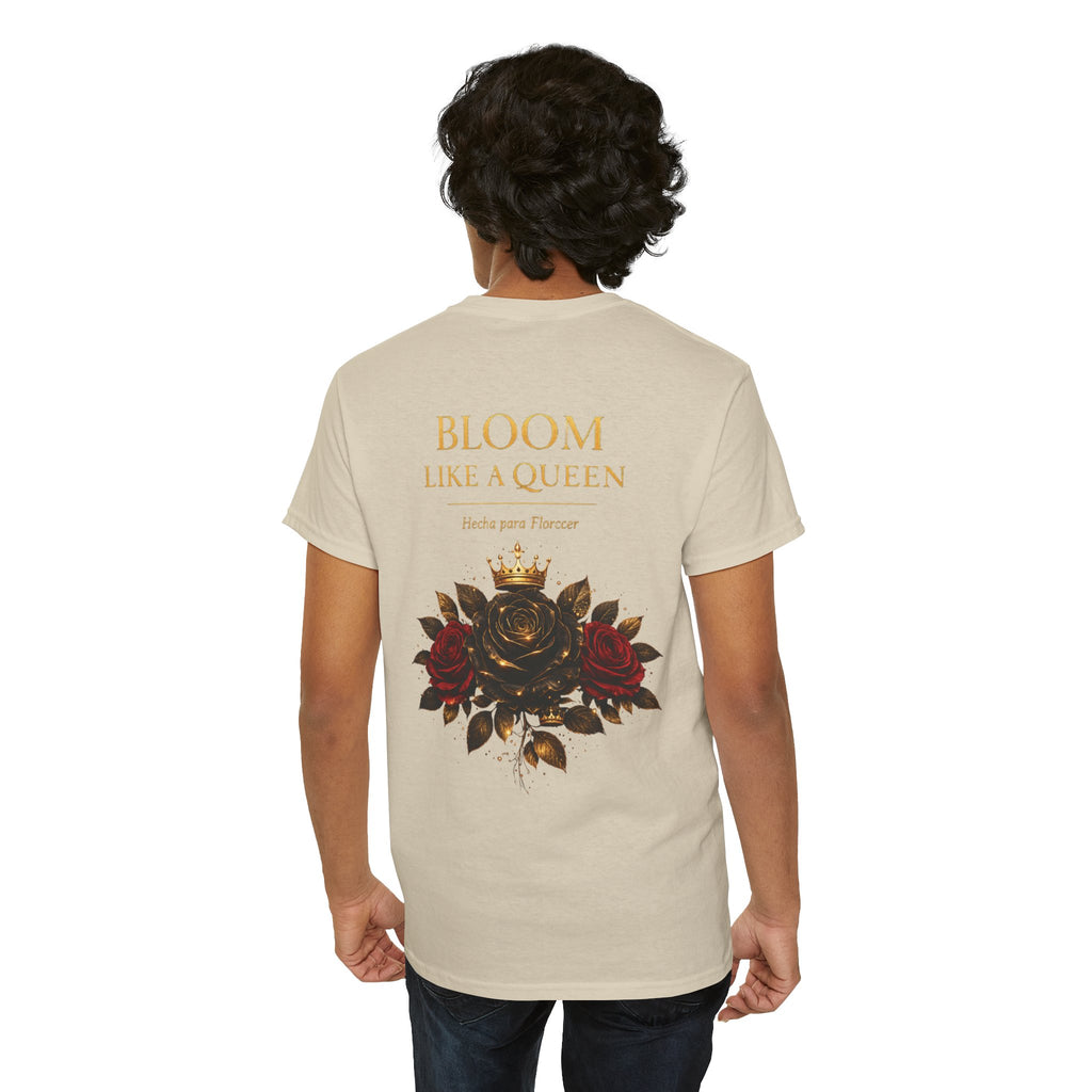 Bloom Like a Queen Tee — Floral Crown Rose Graphic Shirt