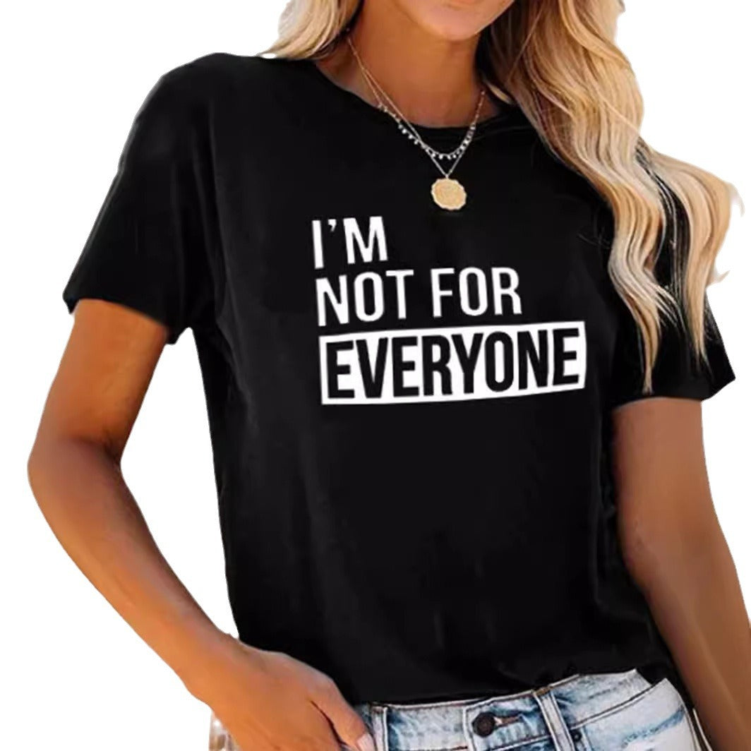 Printed Round Neck Crewneck T-Shirt for Women Fashion Casual Top