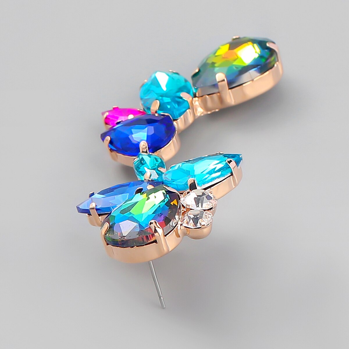 Rhinestone Floral Dangle Earrings