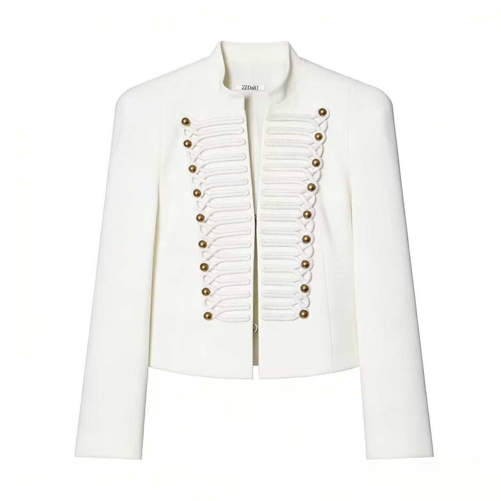 Versatile slim fit suit jacket with shoulder pads