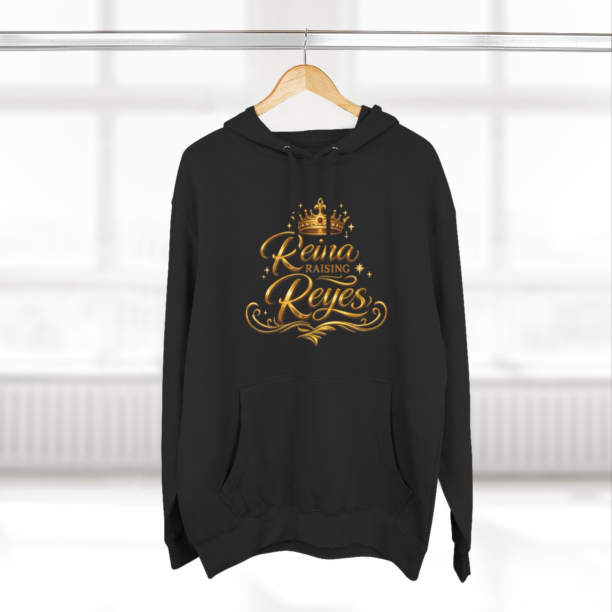 Reina Raising Reyes Hoodie — Gold Crown Family Name Pullover