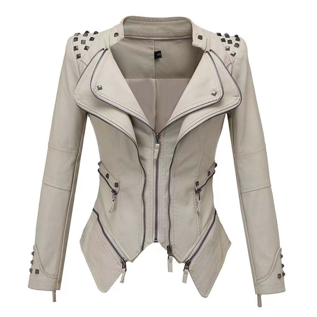 Studded Slim-Fit Moto Jacket