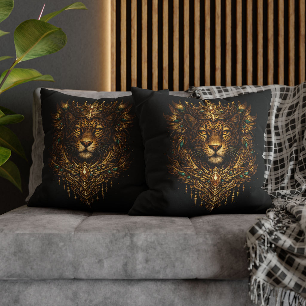 Golden Crowned Jaguar Decorative Pillow case