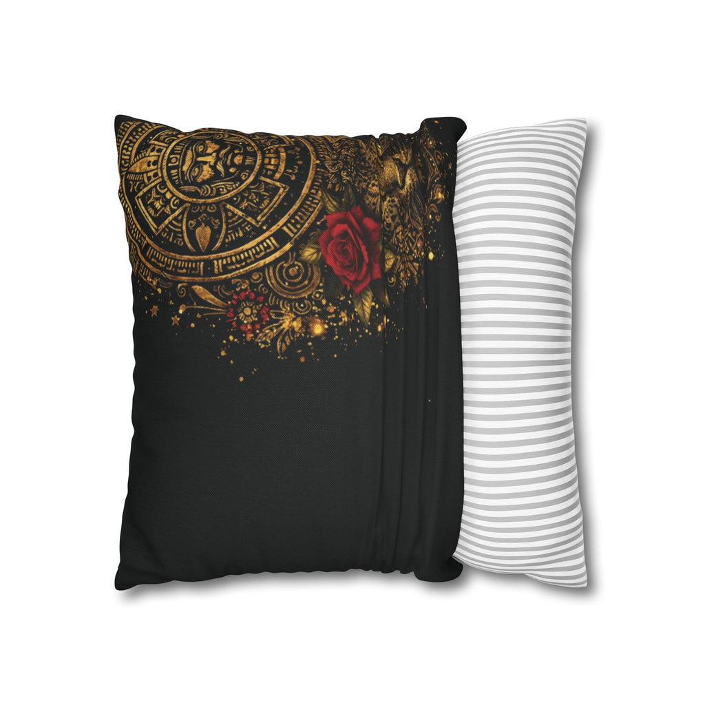 Reina Azteca Pillowcase — Rose Decorative Throw Pillow