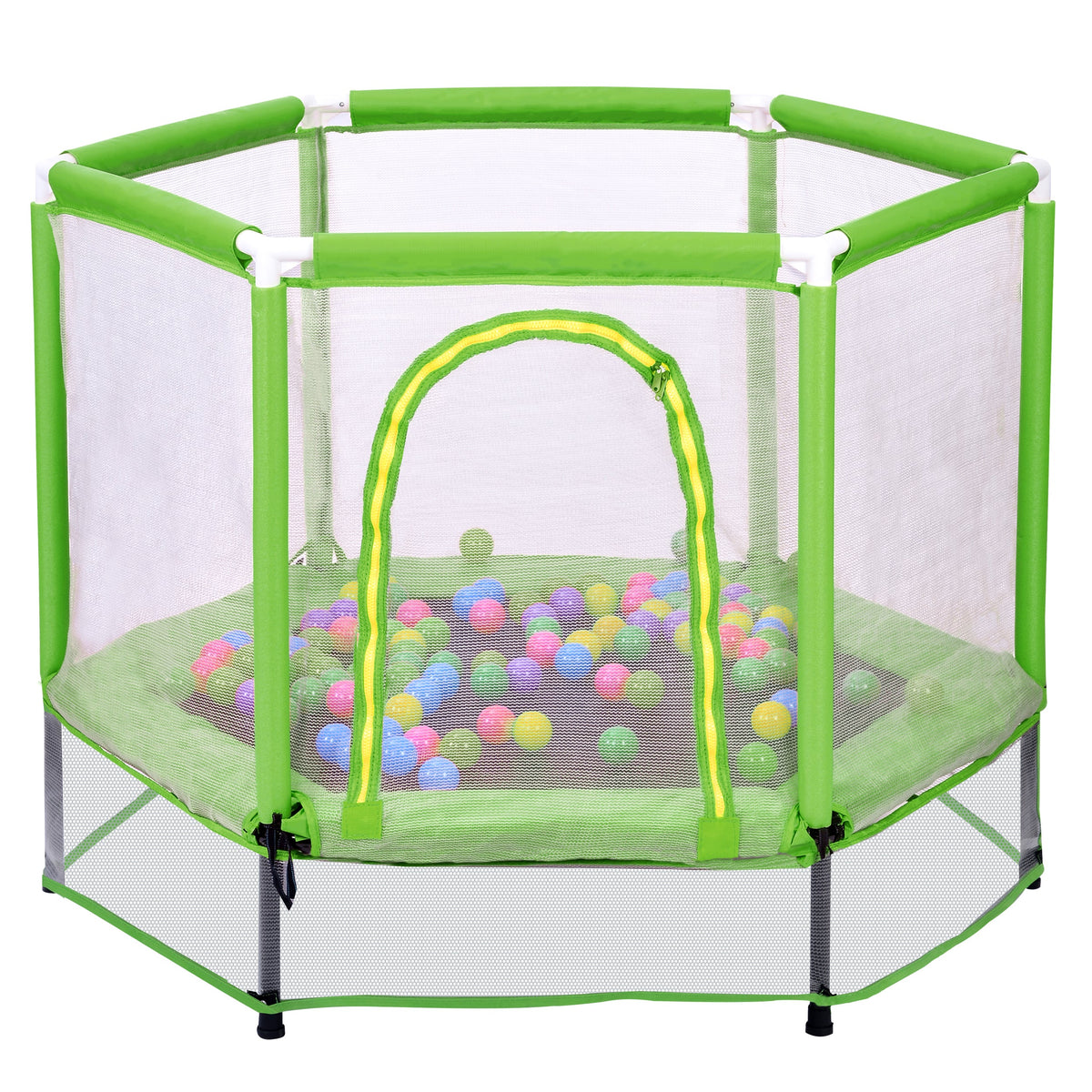 55-Inch Kids' Trampoline with Safety Enclosure | Green