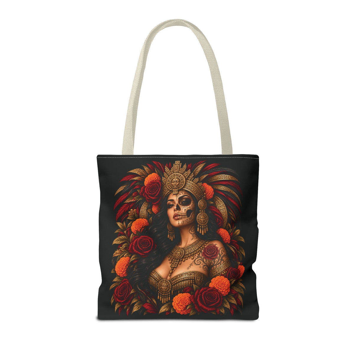 Reina Azteca: Entre Rosas y Cempasúchil | Chicaify Originals | Tote Bag