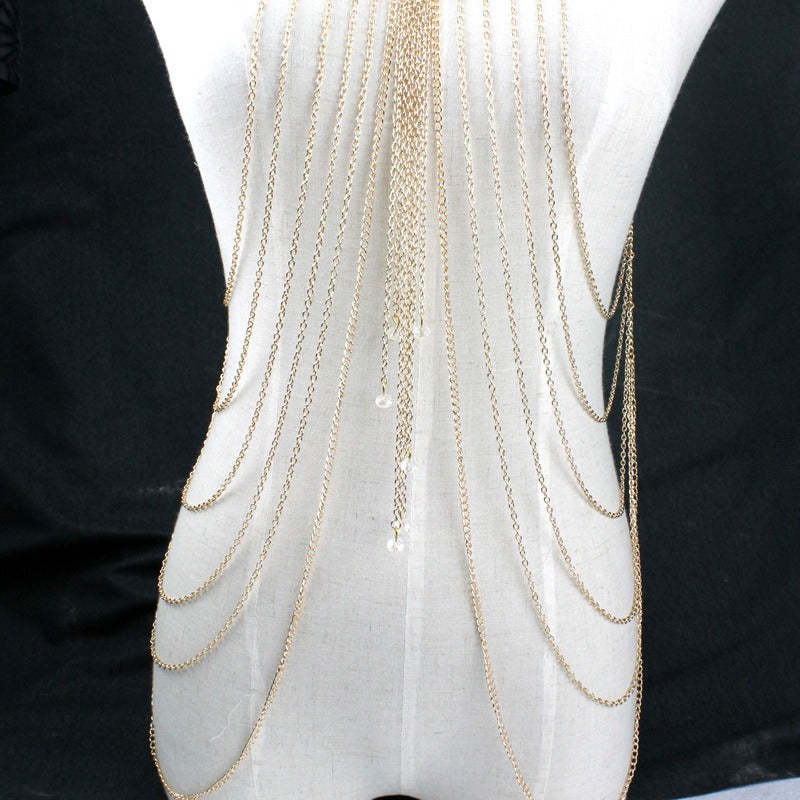 Crystal Tassel Body Necklace