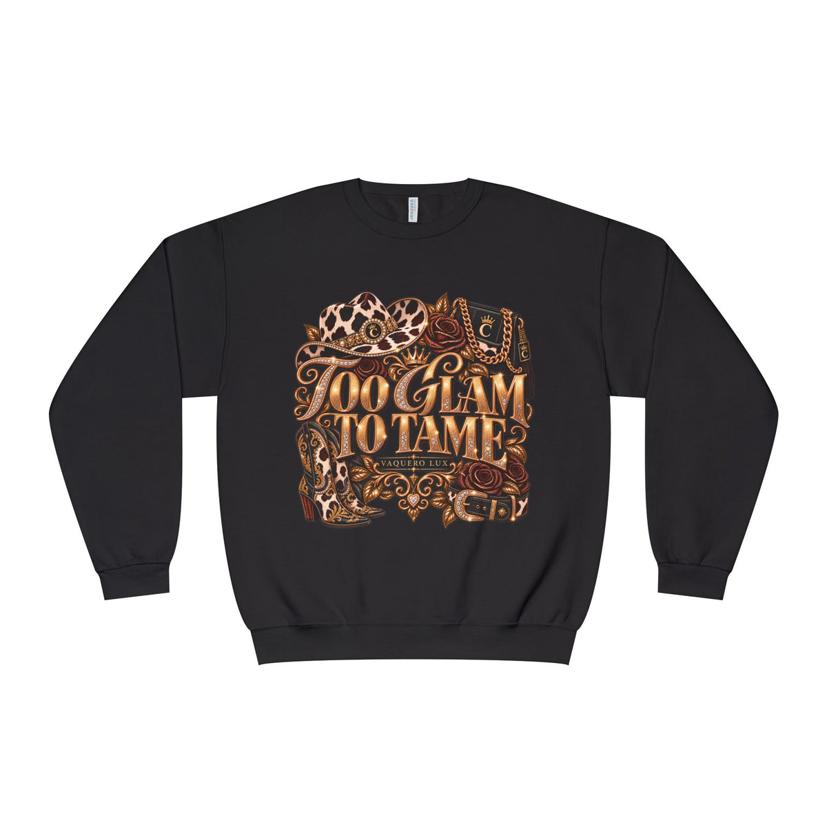 Vaquera Lux – Too Glam to Tame | NuBlend® Crewneck Sweatshirt