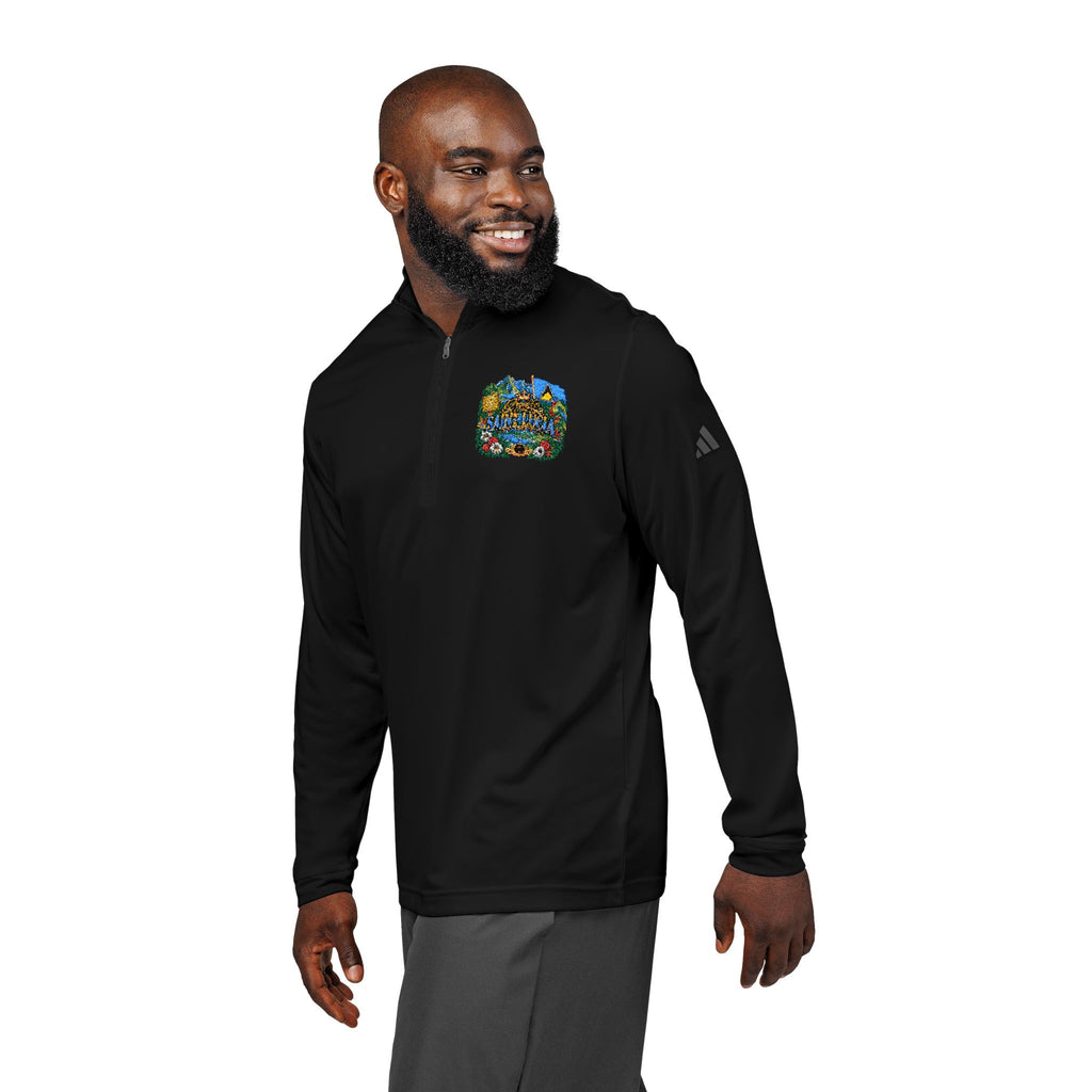 Orgullo Saint Lucia — Raíces Unidas Collection | adidas® Quarter-Zip Pullover (Embroidery)