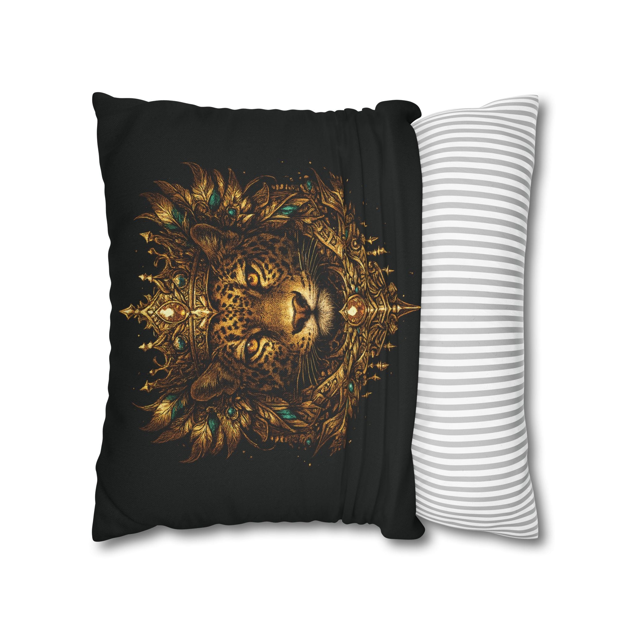 Golden Crowned Jaguar Decorative Pillow case