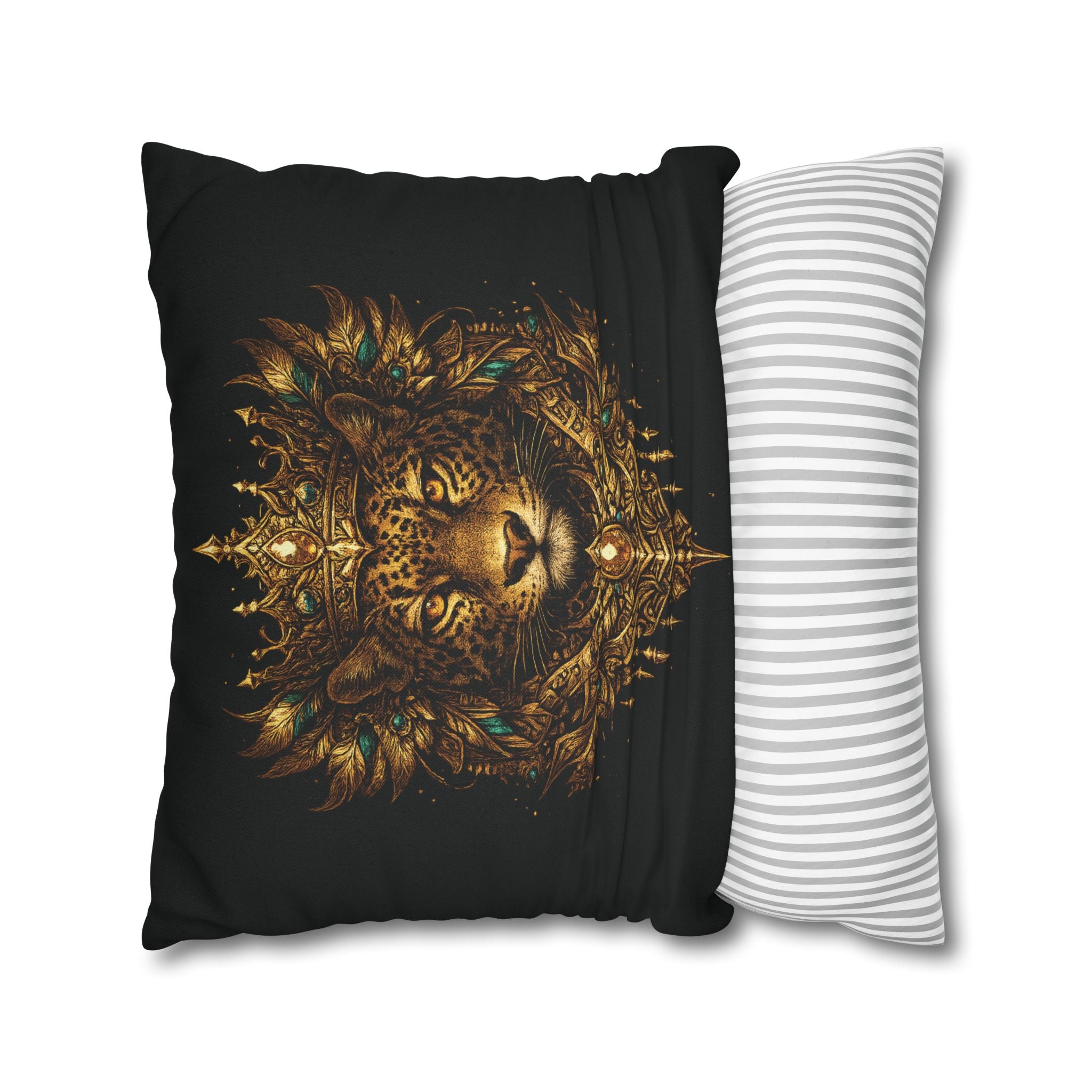 Golden Crowned Jaguar Decorative Pillow case