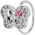 20G 5/16 Clear Gem Floral Butterfly Nose Hoop
