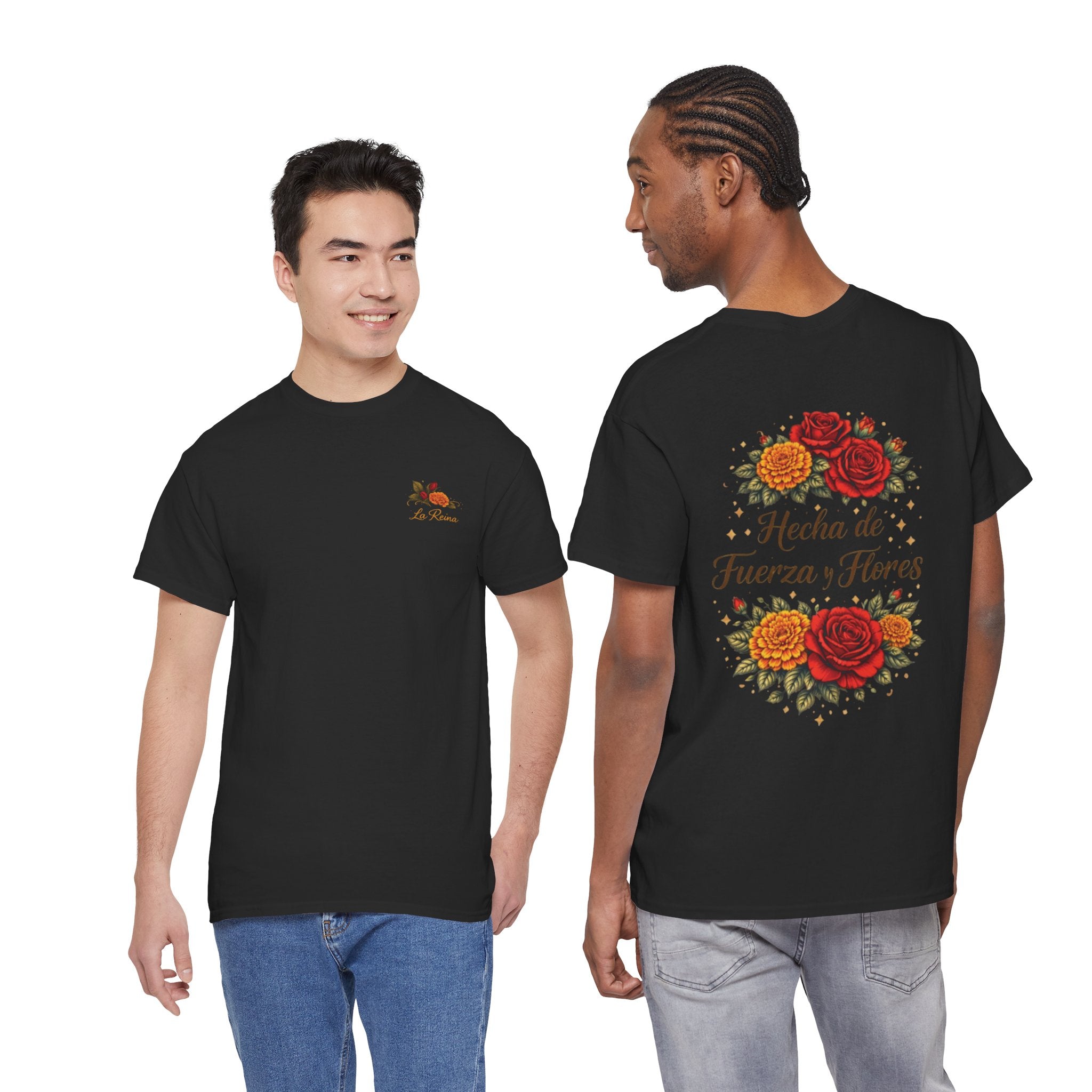 T-Shirt — "Hecha de Fuerza y Flores" Floral Empowerment Tee