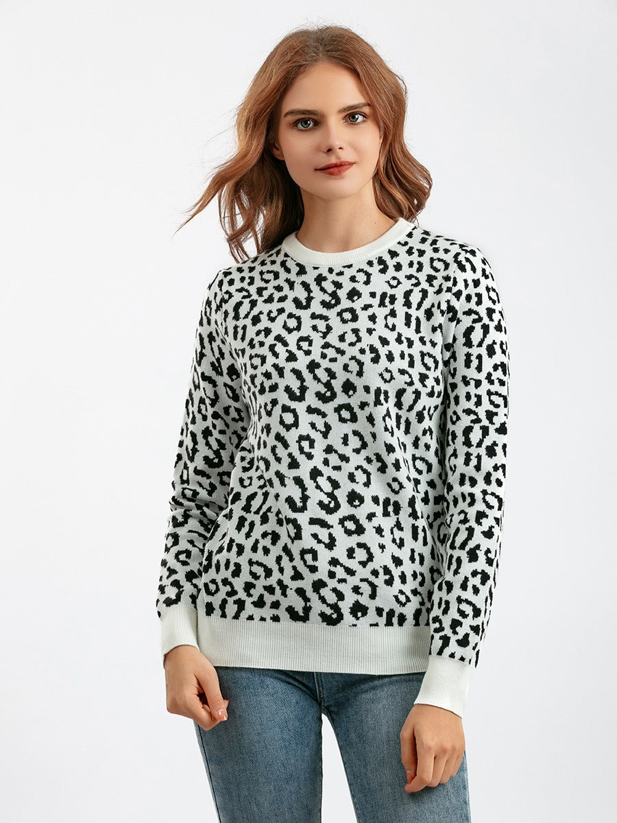 Leopard Jacquard Oversized Sweater