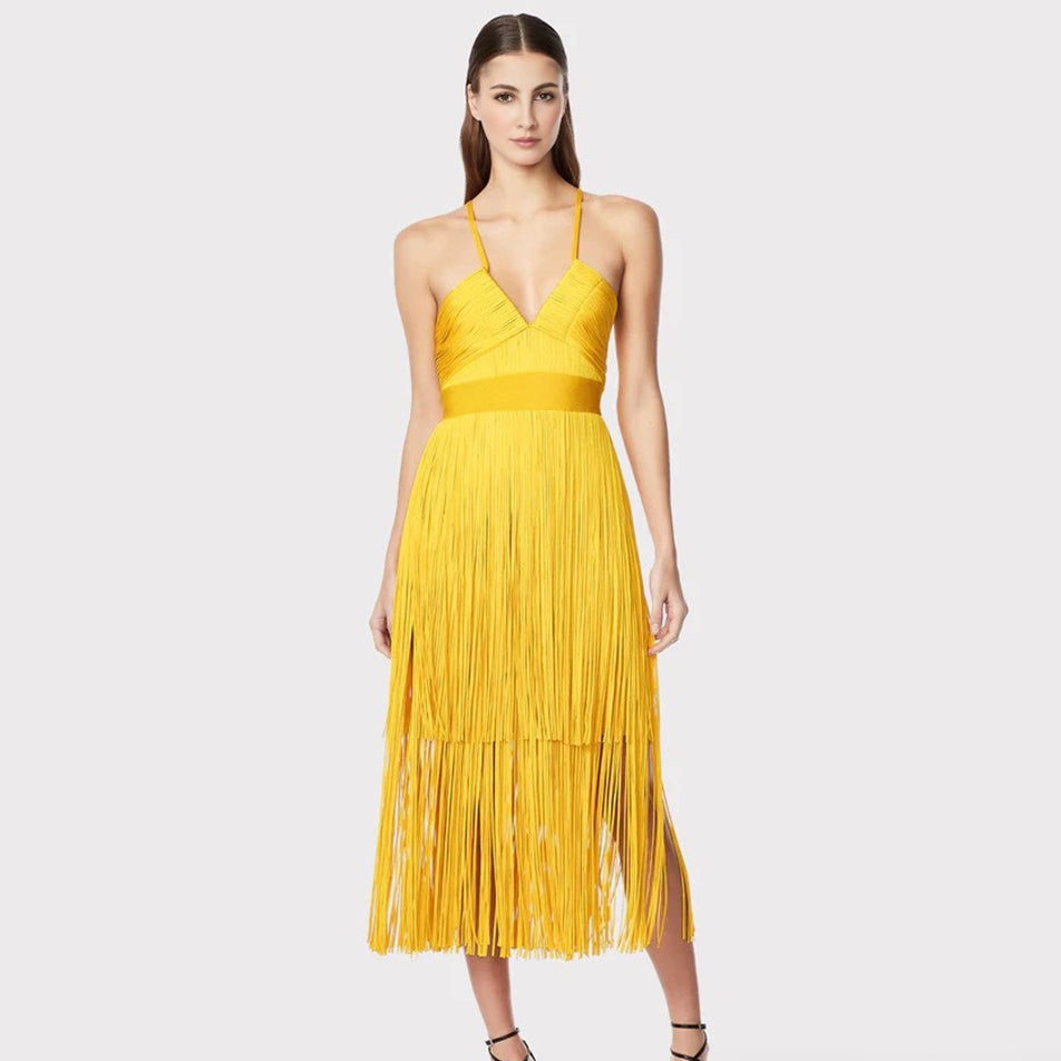 Fringe Bodycon Bandage Dress
