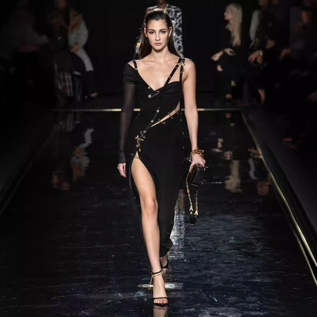 Midnight One-Shoulder Bandage Dress