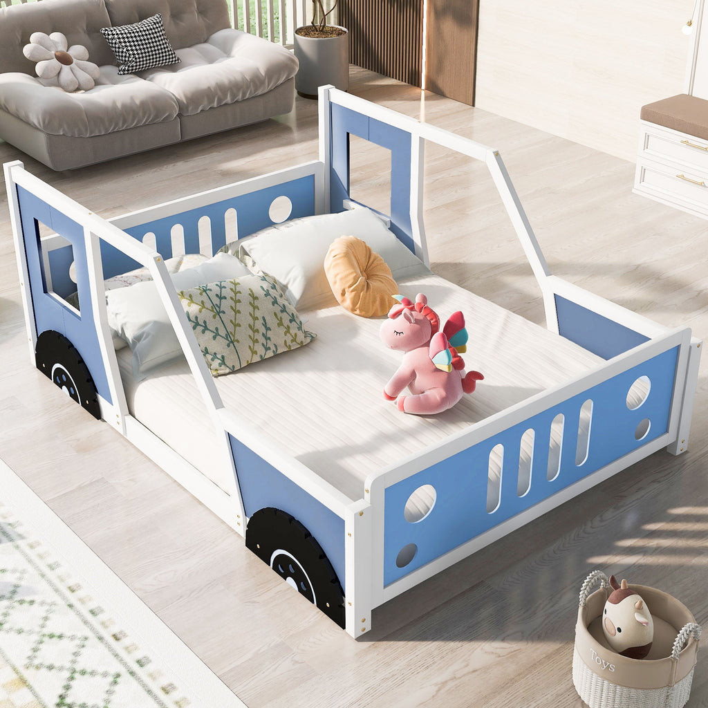 Classic Car Shaped Platform Bed with Wheels - Twin or Full Size