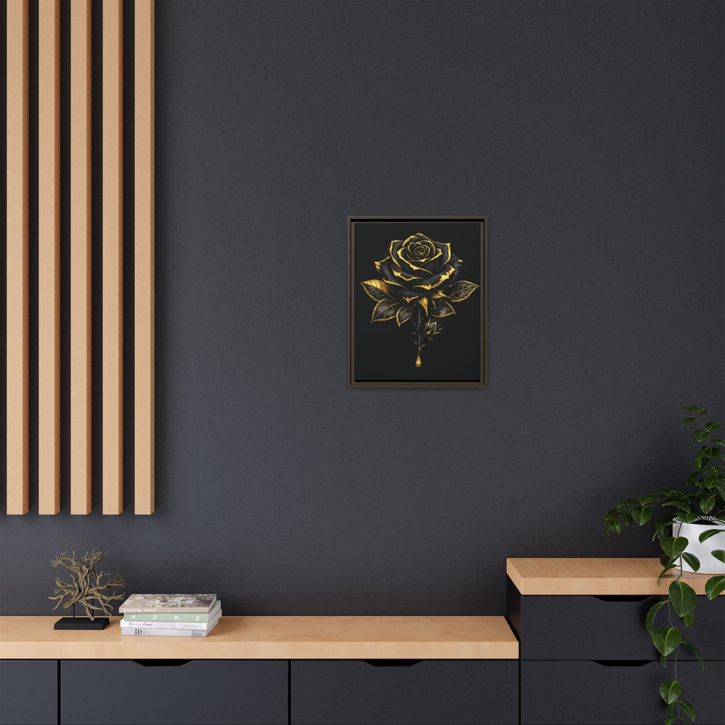 “Bloom Into Power – Gold Rose Canvas” Matte Canvas Wall Art