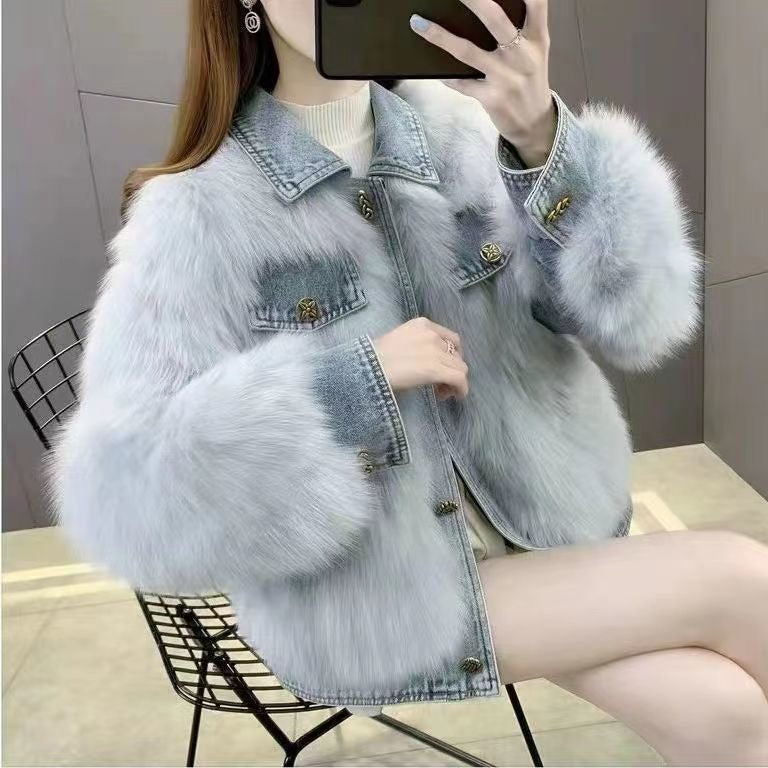 Denim Patchwork Statement Jacket