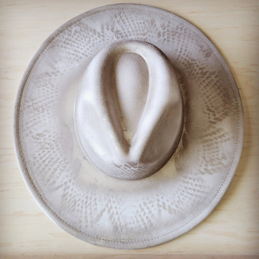 Hand-Painted Python Boho Western Cowgirl Hat Only-Gold 986z