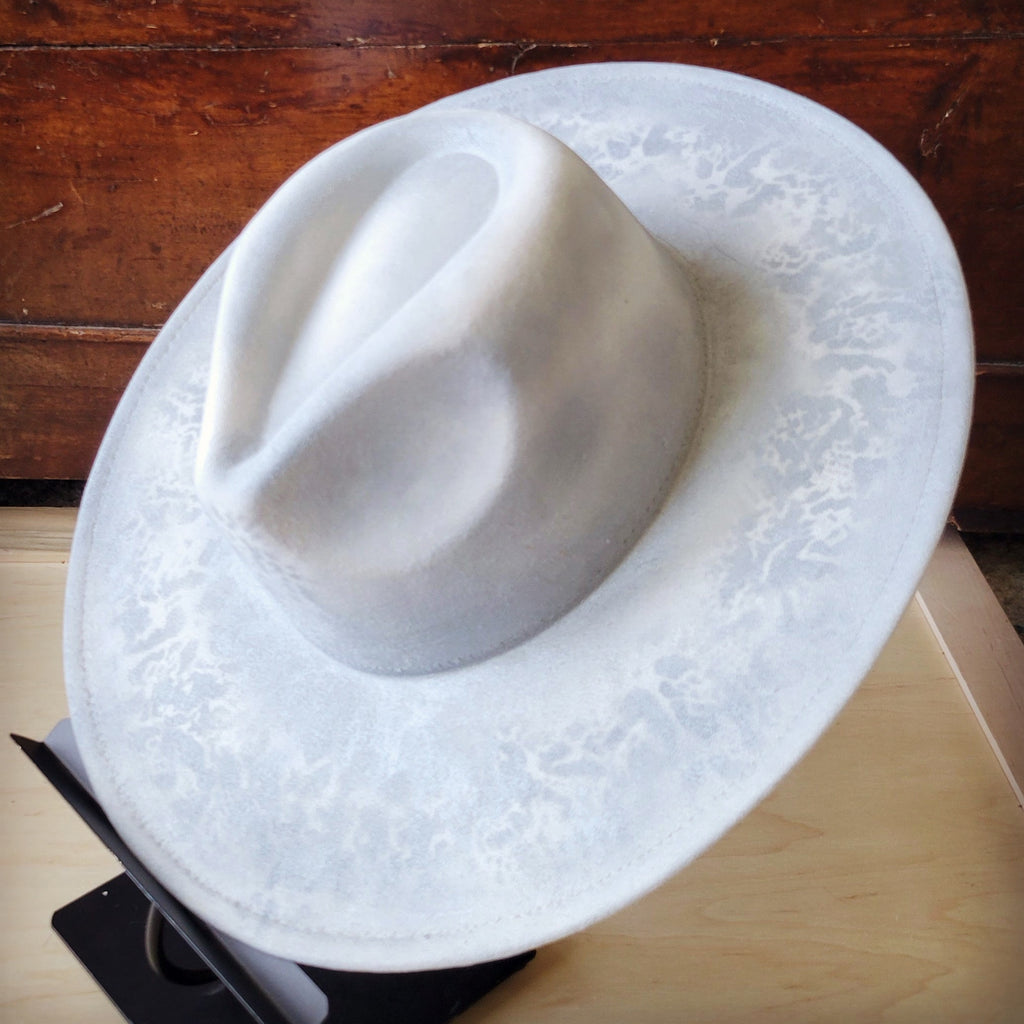 Hand-Painted Python Boho Western Cowgirl Hat Only- Silver 987a