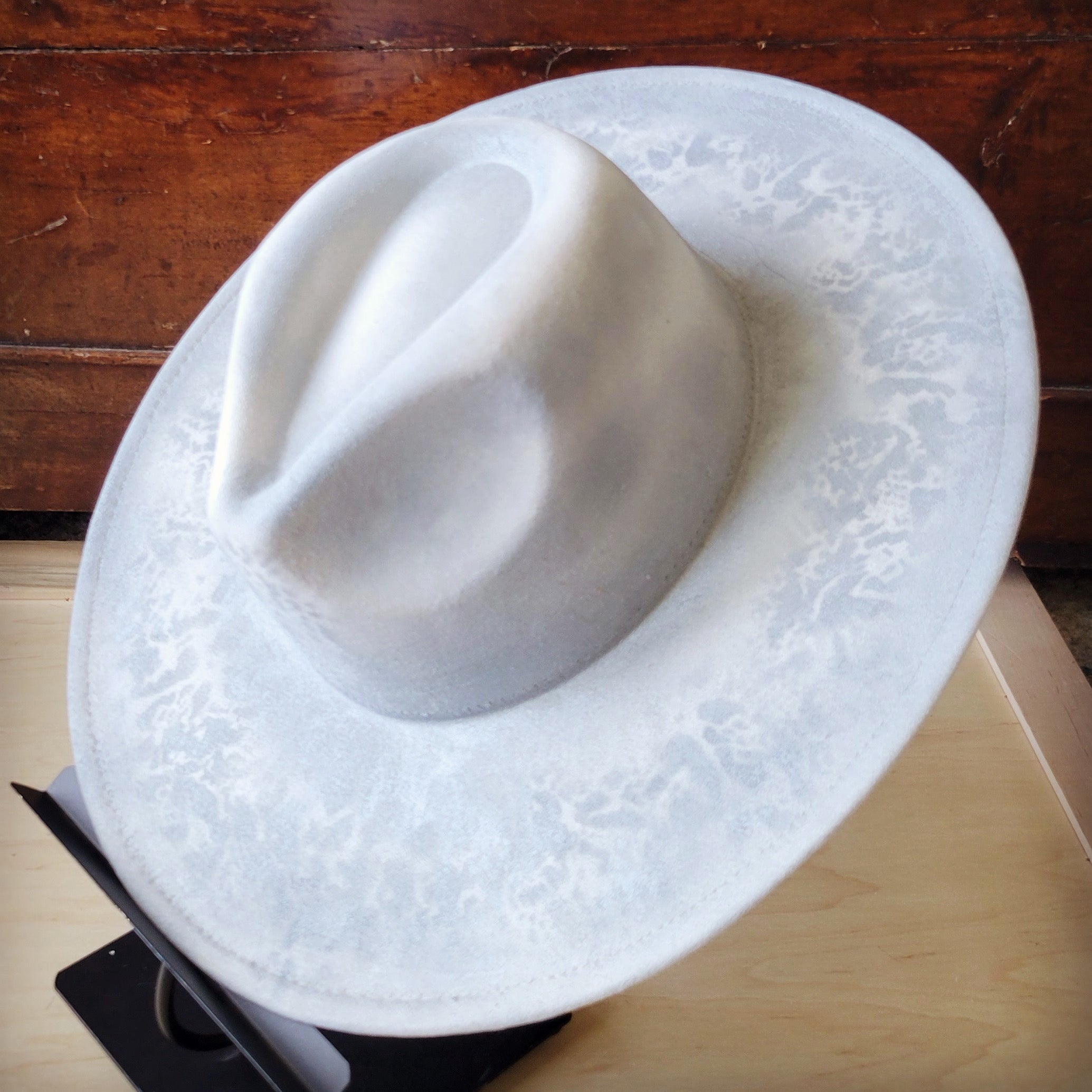 Hand-Painted Python Boho Western Cowgirl Hat Only- Silver 987a