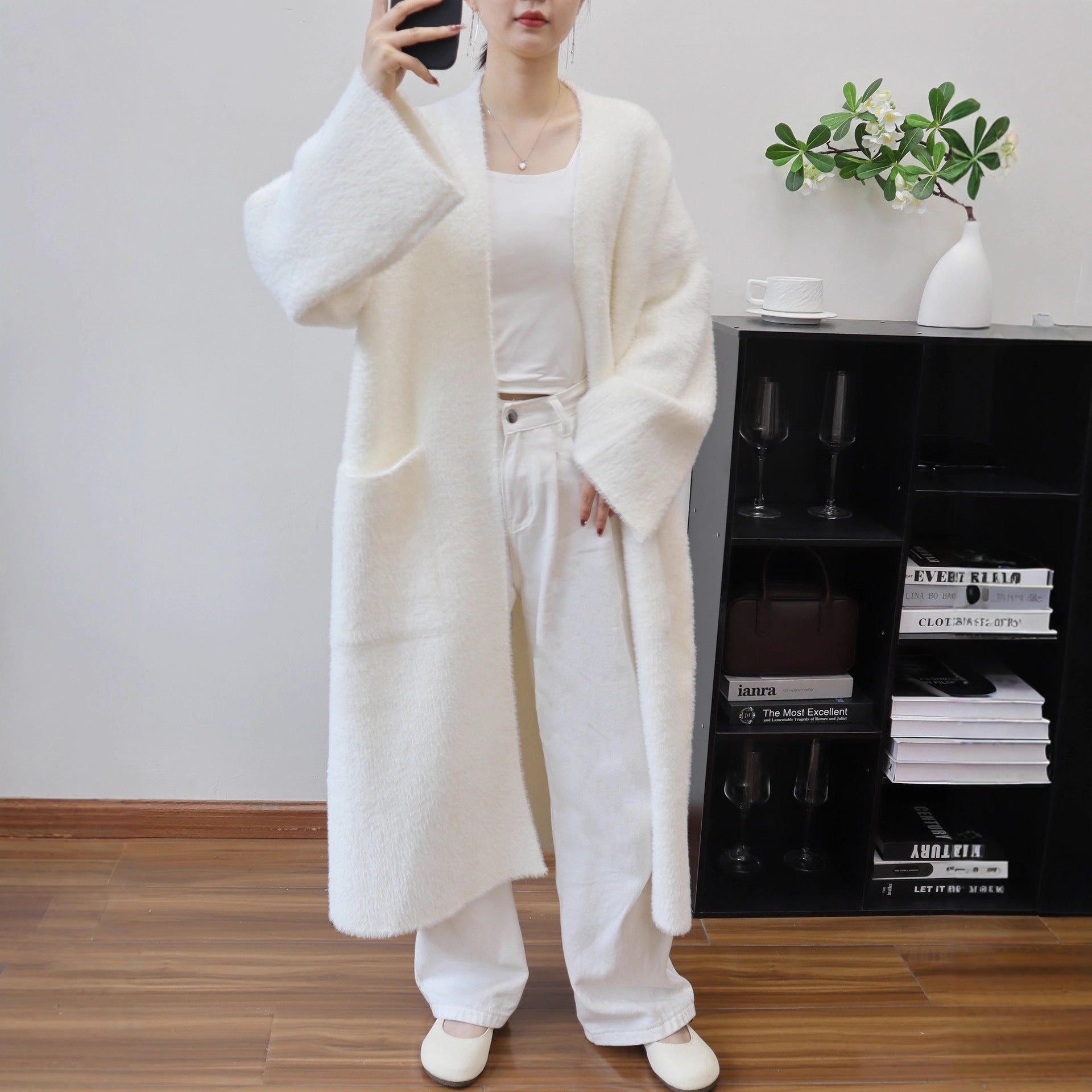 Longline Open-Front Sweater