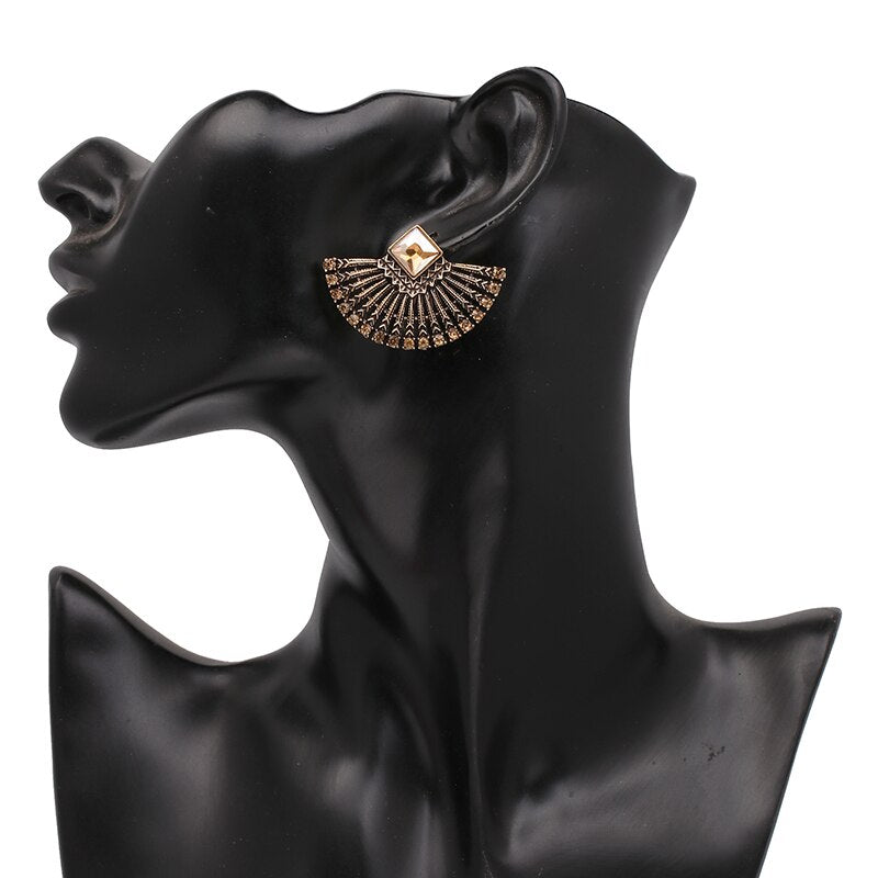 Crystal Fan Fringe Earrings
