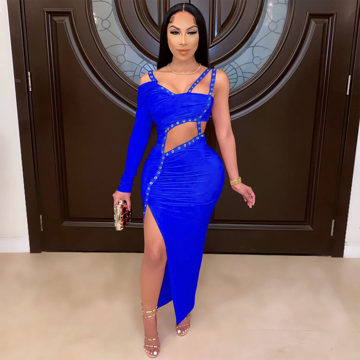 Asymmetric Cutout Long Dress