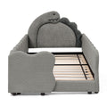 Dinosaur Shaped Toddler Bed with Safety Guardrail - Twin Upholstered Bed