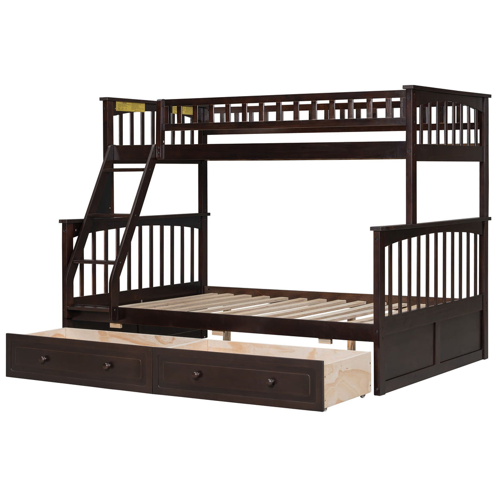 Convertible Storage Bunk Bed with Drawers - Twin Over Full