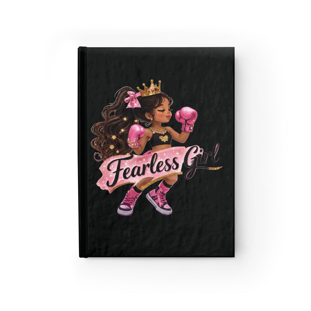 Fearless Girl with Crown and Boxing Gloves Journal | Blank Lined Notebook