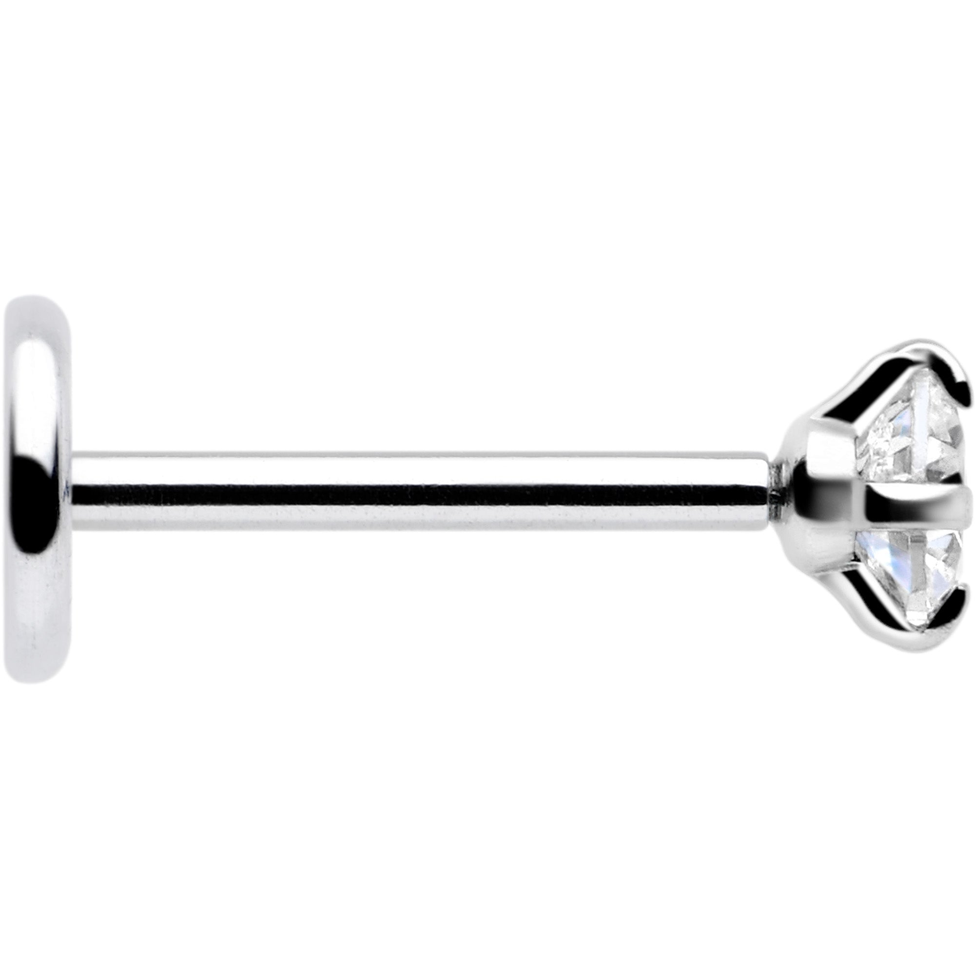 2.5mm Gem Flat Back Earring Threadless Push In Stud 20G