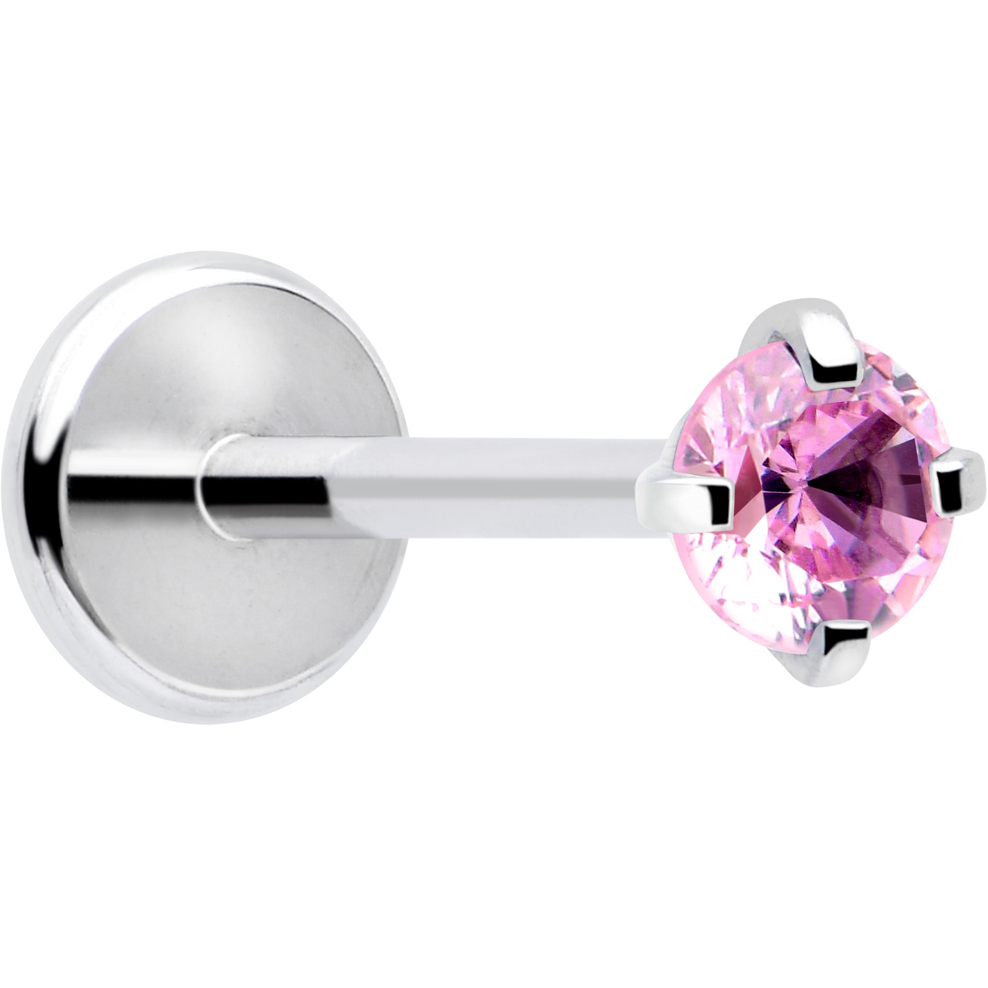 2.5mm Gem Flat Back Earring Threadless Push In Stud 20G