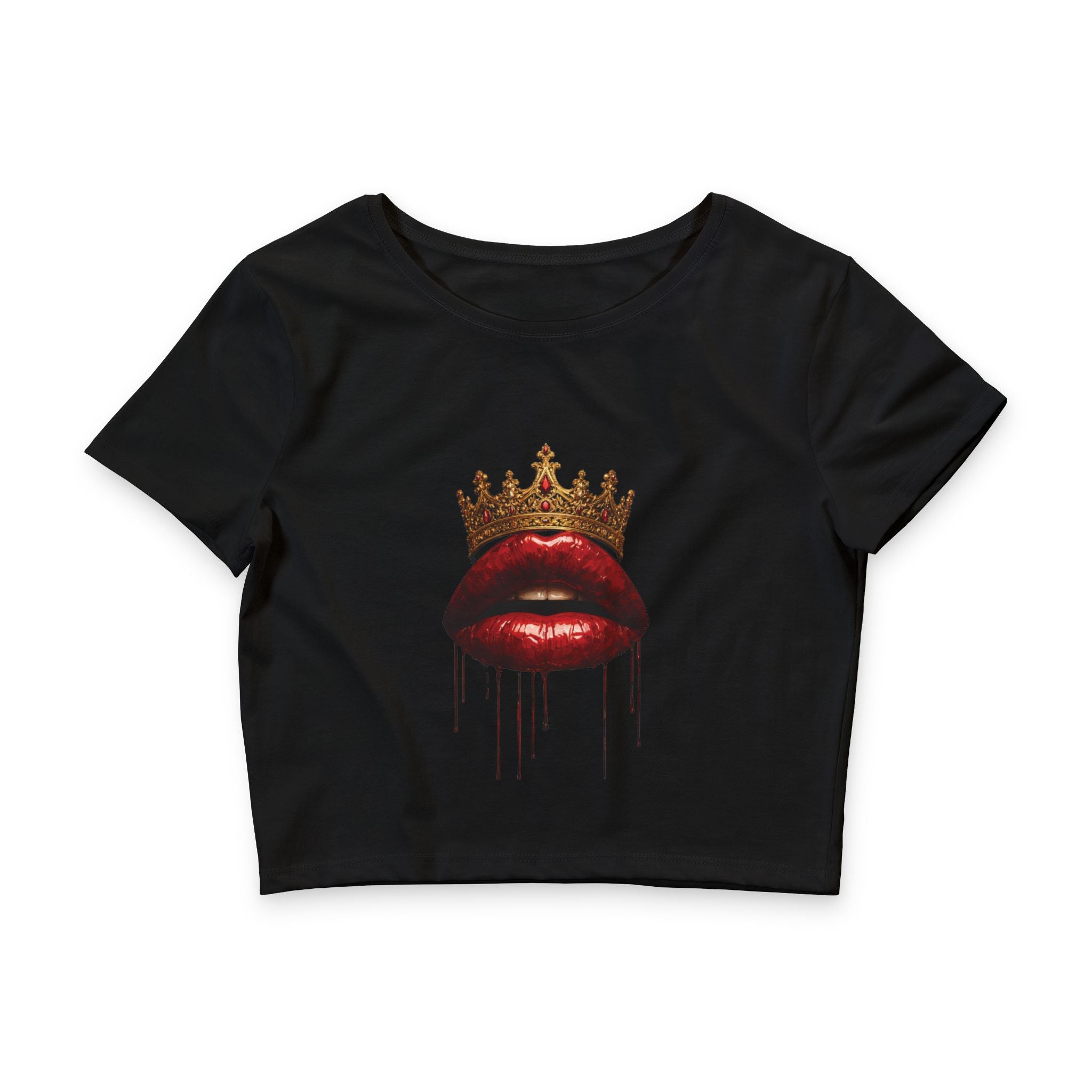 Crowned Lips Graphic Crop Tee