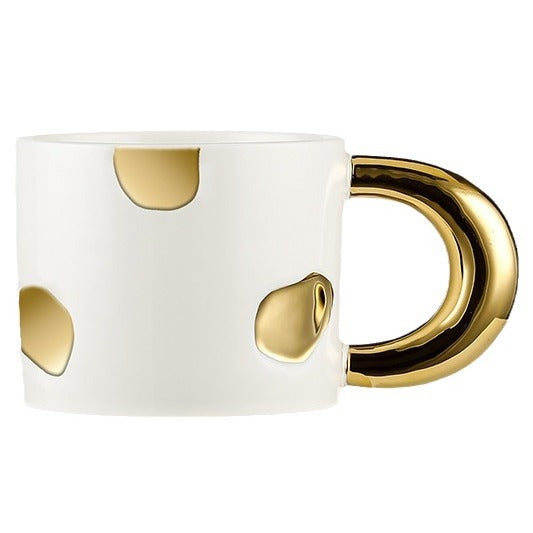 Metallic Gold-Accent Ceramic Mug