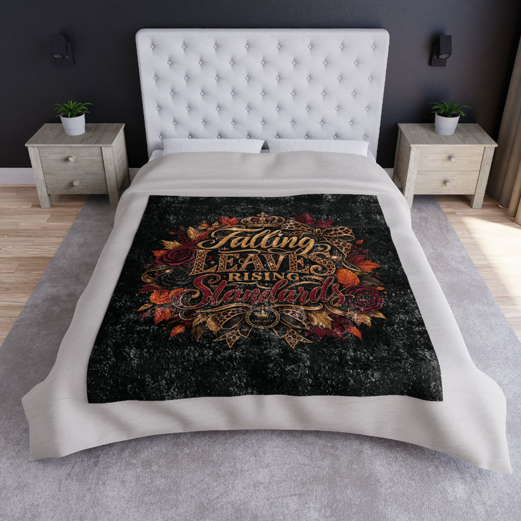 Falling Leaves, Rising Standards | Crushed Velvet Blanket