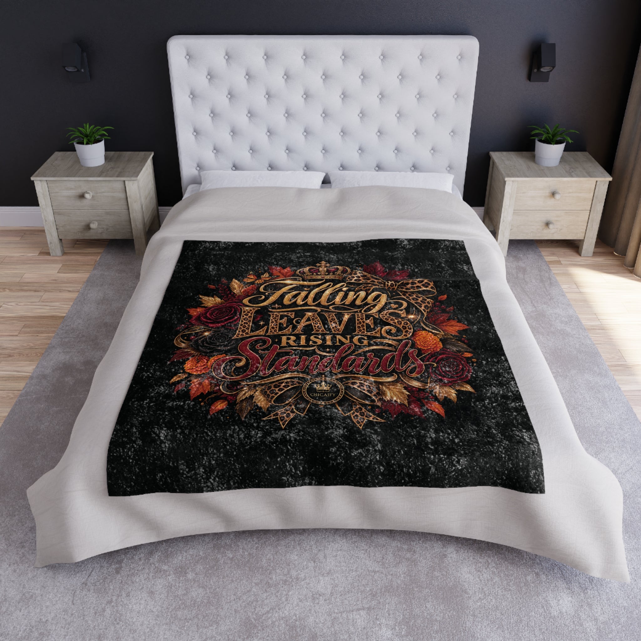 Falling Leaves, Rising Standards | Crushed Velvet Blanket