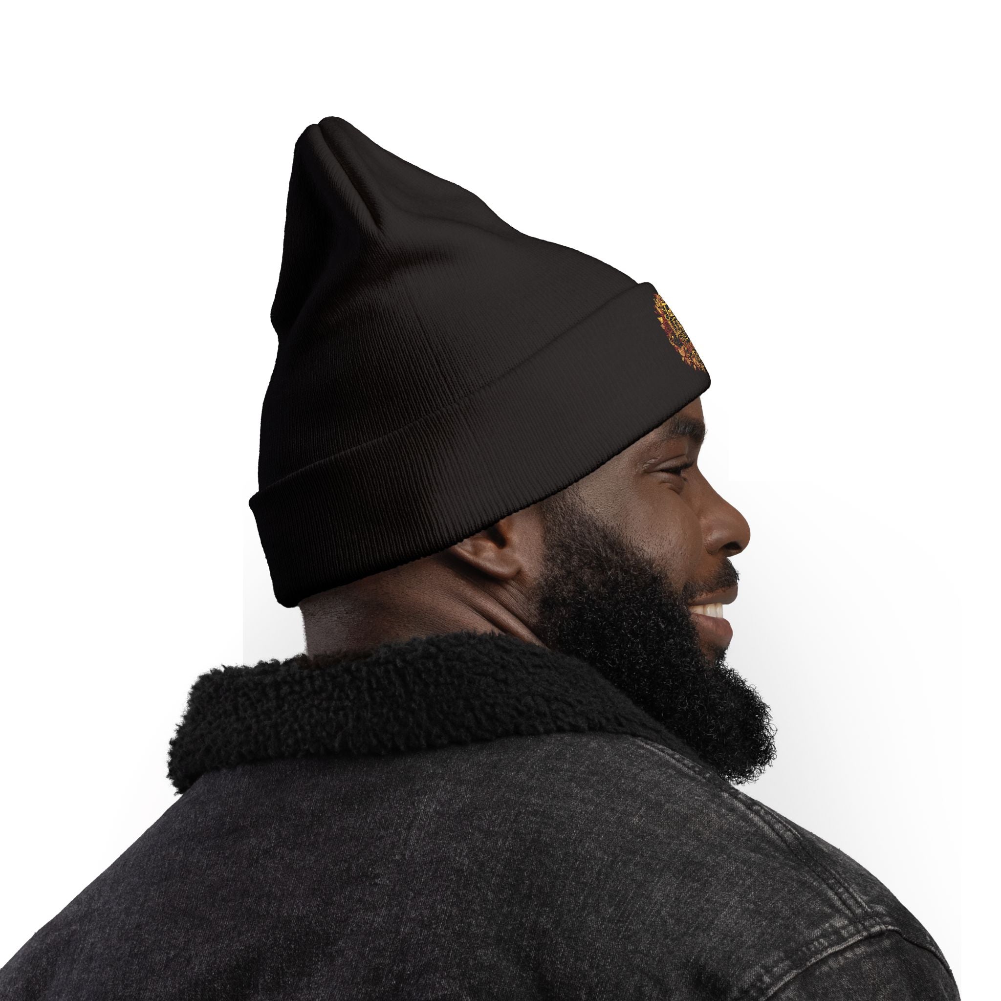 Falling Leaves, Rising Standards | Knit Beanie (Embroidery)