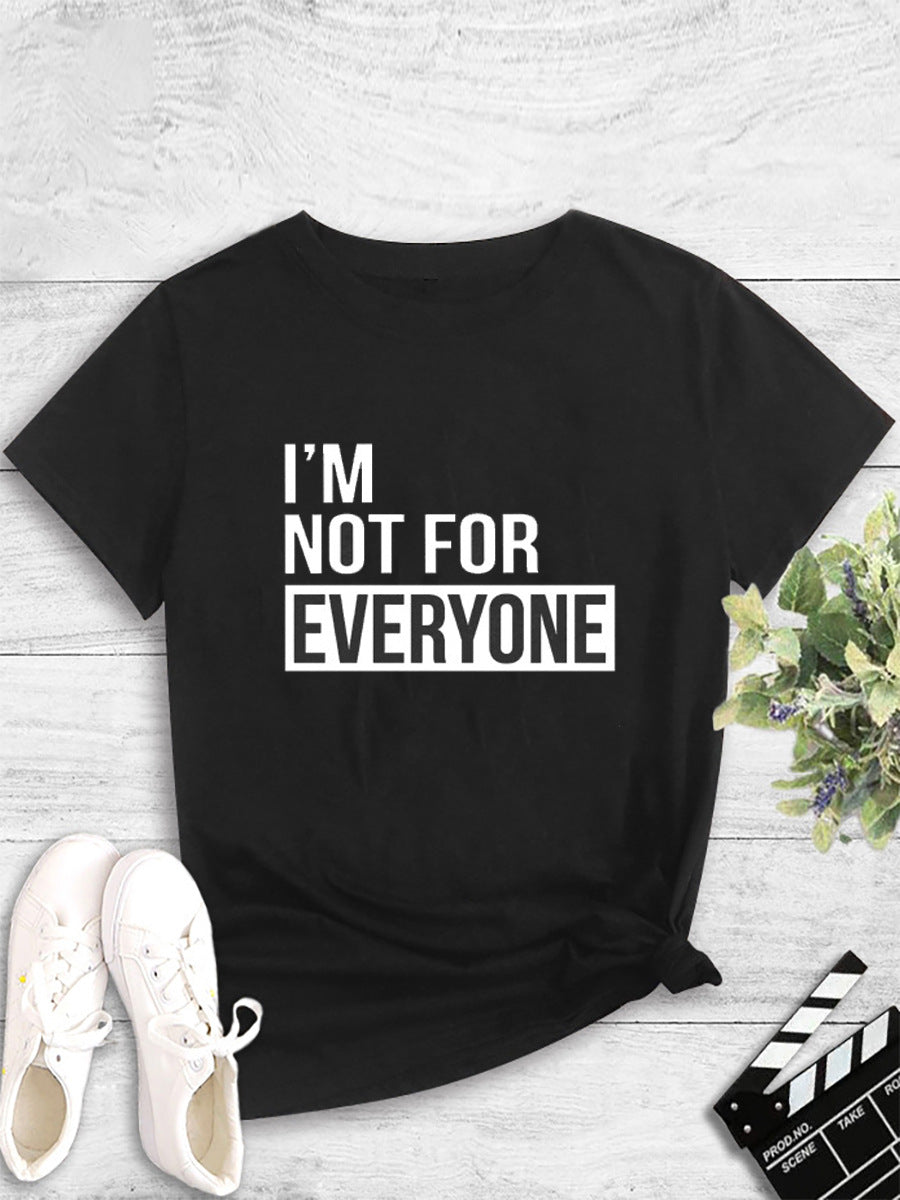 Printed Round Neck Crewneck T-Shirt for Women Fashion Casual Top