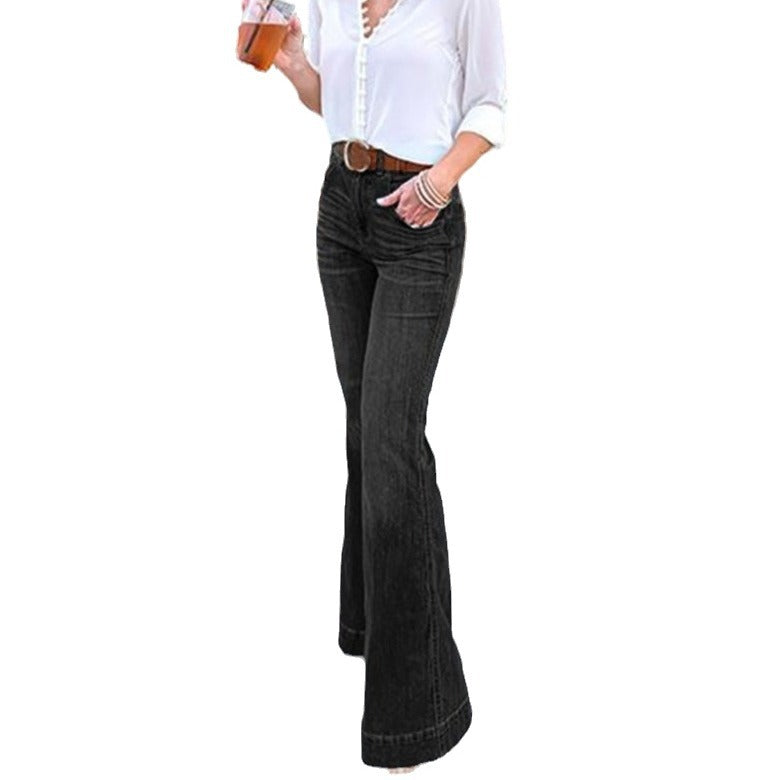 High-Rise Stretch Wide-Leg Jeans