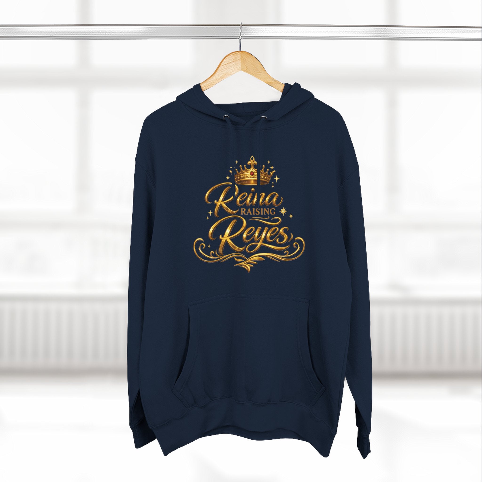 Reina Raising Reyes Hoodie — Gold Crown Family Name Pullover