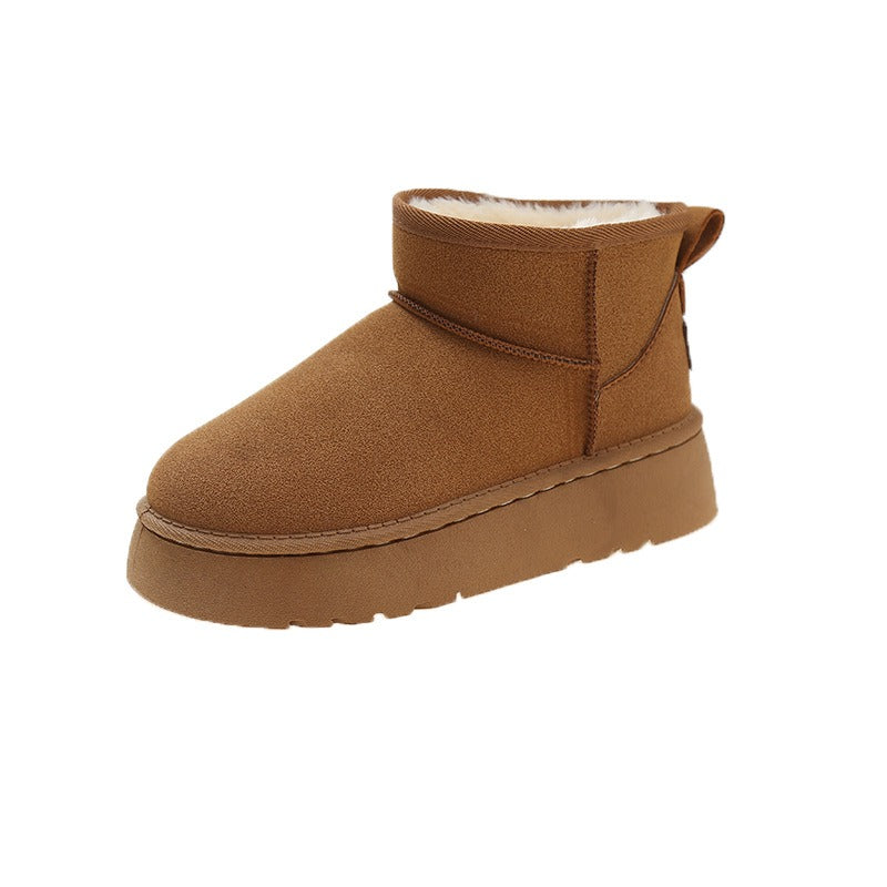 Fur-Lined Platform Ankle Boots