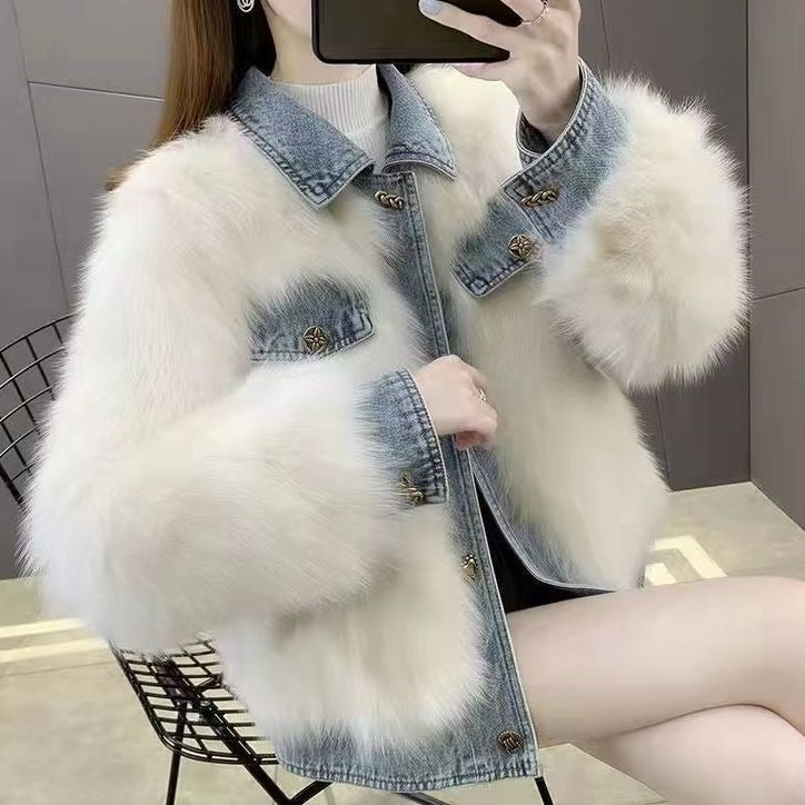 Denim Patchwork Statement Jacket