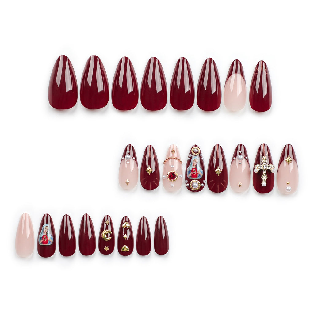 Crystal Cross Press-On Nail Set