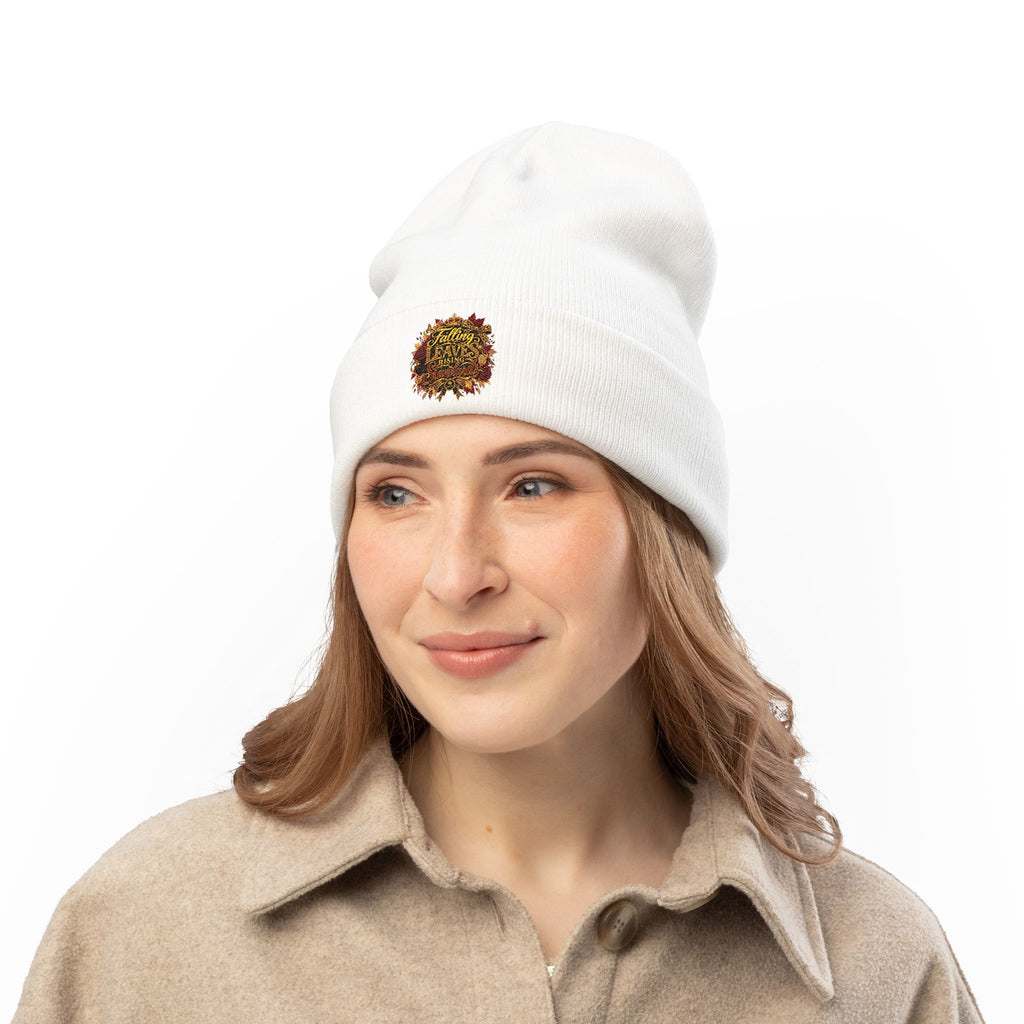 Falling Leaves, Rising Standards | Knit Beanie (Embroidery)
