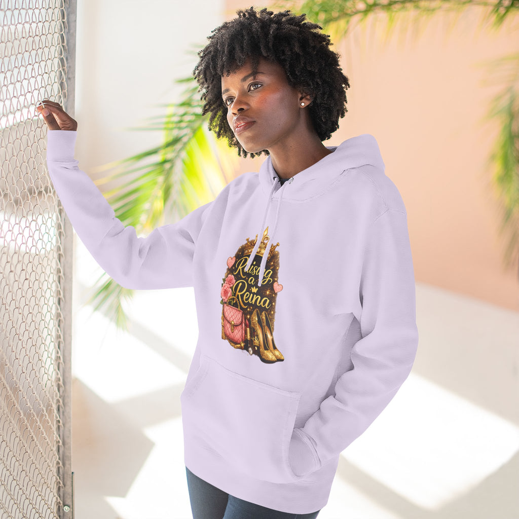 Raising a Reina Hoodie — Floral Crown Heels Mom Empowerment Pullover
