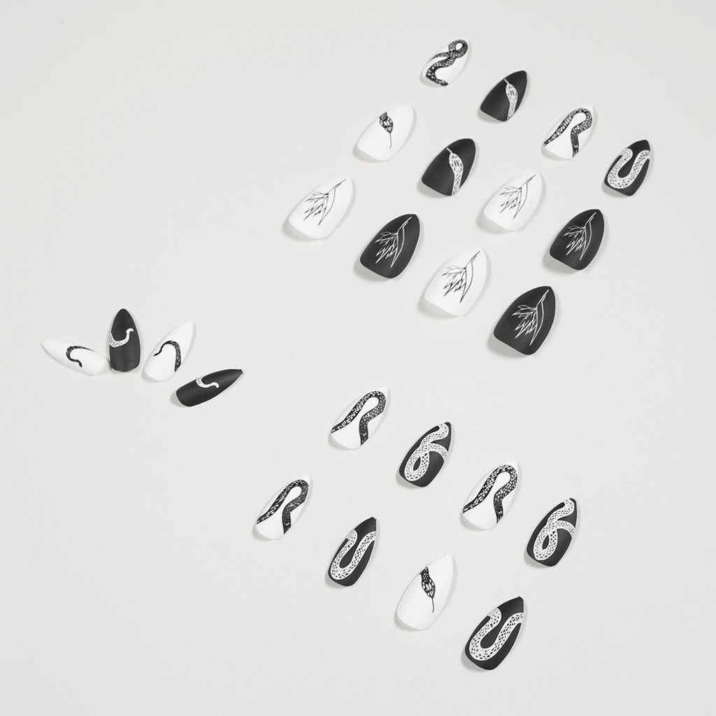Dark Snake Print Press-On Nails