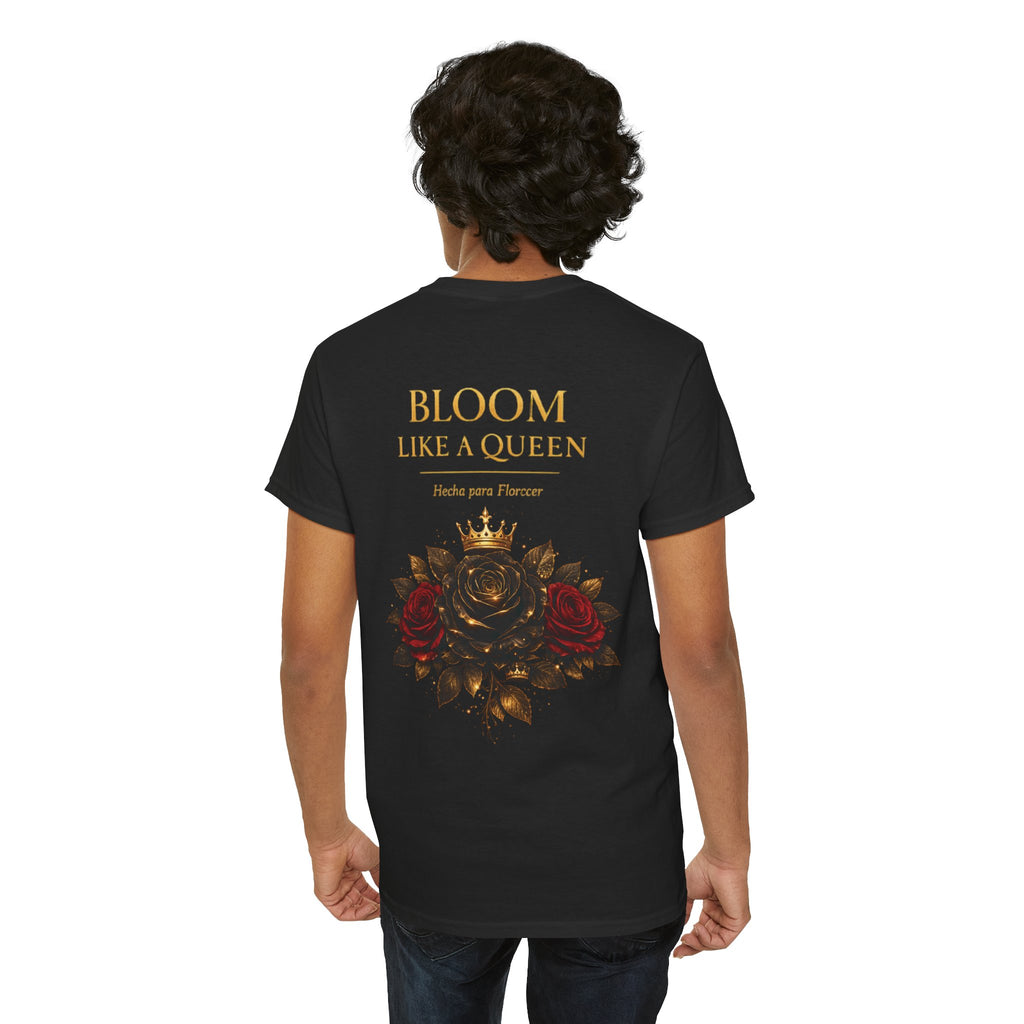 Bloom Like a Queen Tee — Floral Crown Rose Graphic Shirt